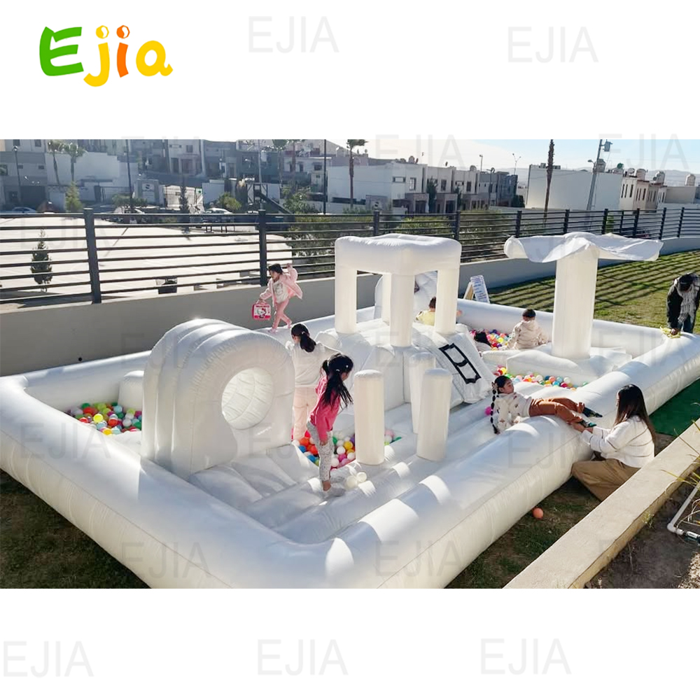 Kids Outdoor Obstacle Course Equipment - نفخ الحارس المياه الشريحة بركة بيضاء