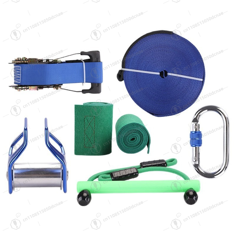 Kids Outdoor Obstacle Course Equipment - مجموعة تدريب السلاكلاين للأطفال، مجموعة بكرة