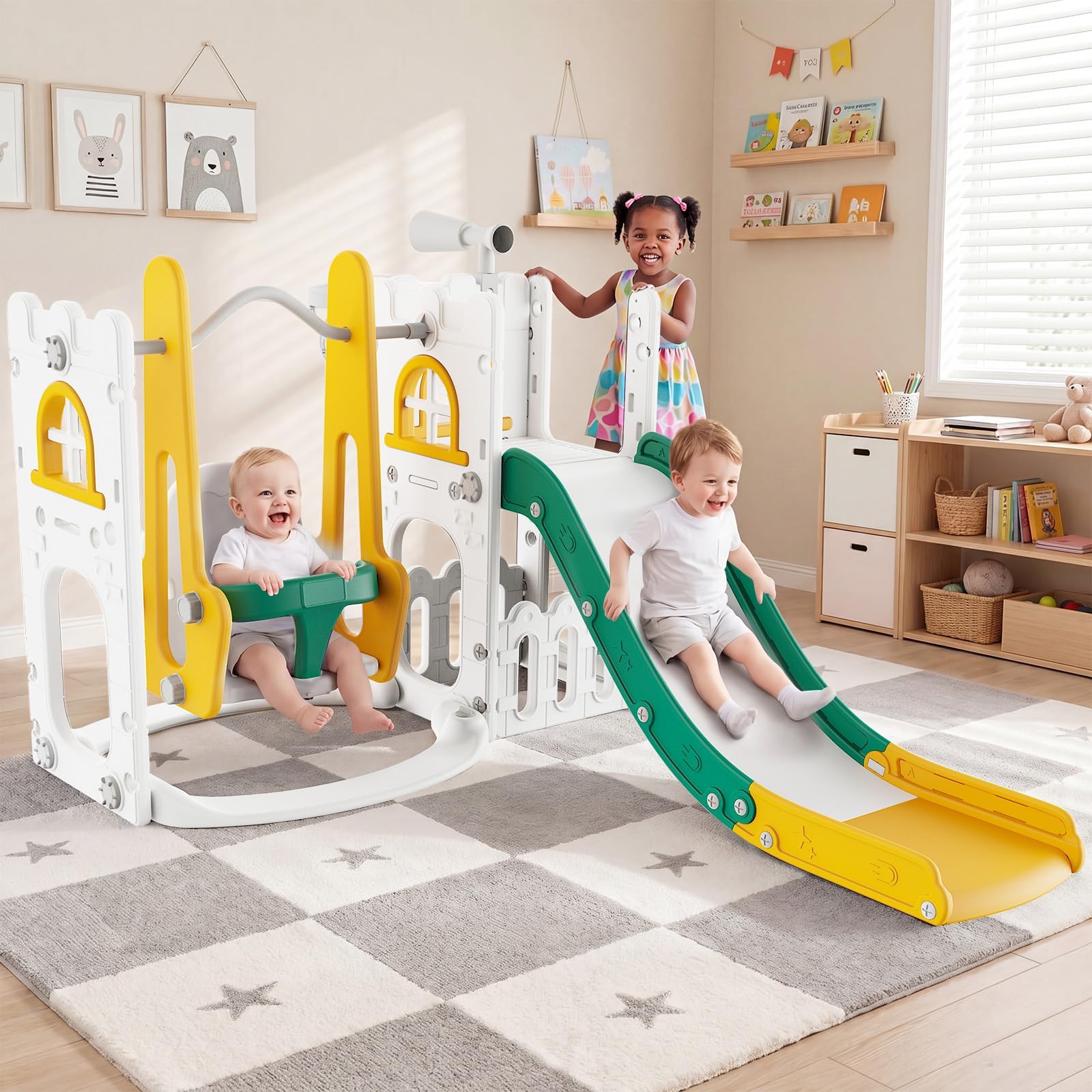 Kids Outdoor Slide - مجموعة ألعاب 7 في 1 للأطفال