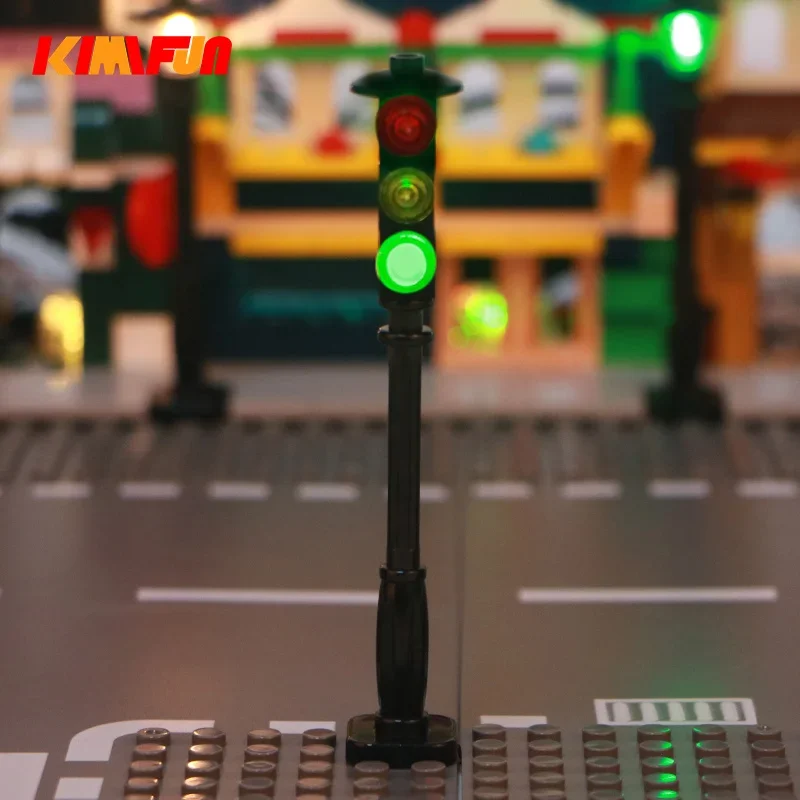 Lego Set Creator - 1 قطعة LED MOC الشارع التلقائي
