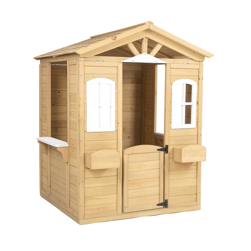 Kids Outdoor Furniture - بيت لعب خشبي كلاسيكي حديث للأطفال،