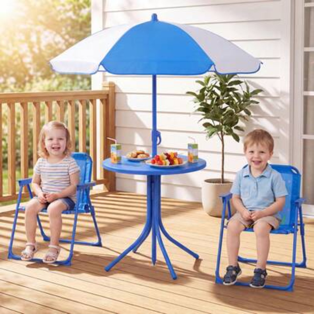 Kids Outdoor Folding Table - طاولة نزهة للأطفال مع كرسيين قابلين