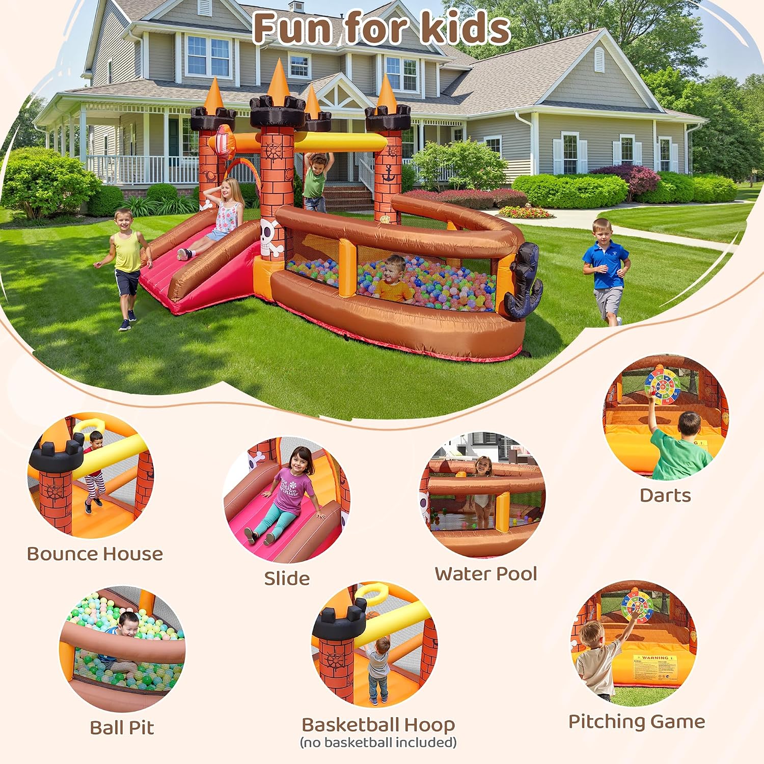 بيت قفز قابل للنفخ للأطفال من  - مراجعة Kids Outdoor Slide وسعره