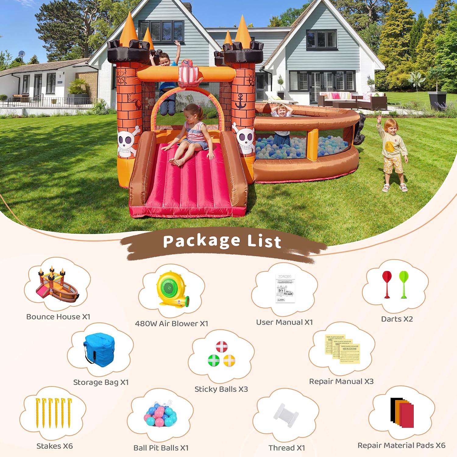 بيت قفز قابل للنفخ للأطفال من  - مراجعة Kids Outdoor Slide وسعره