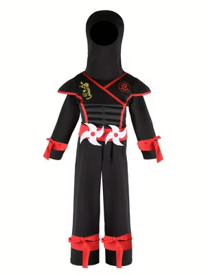 زي نينجا أسود للأطفال مع غطاء  - مراجعة Kids Outdoor Ninja Warrior Course وسعره