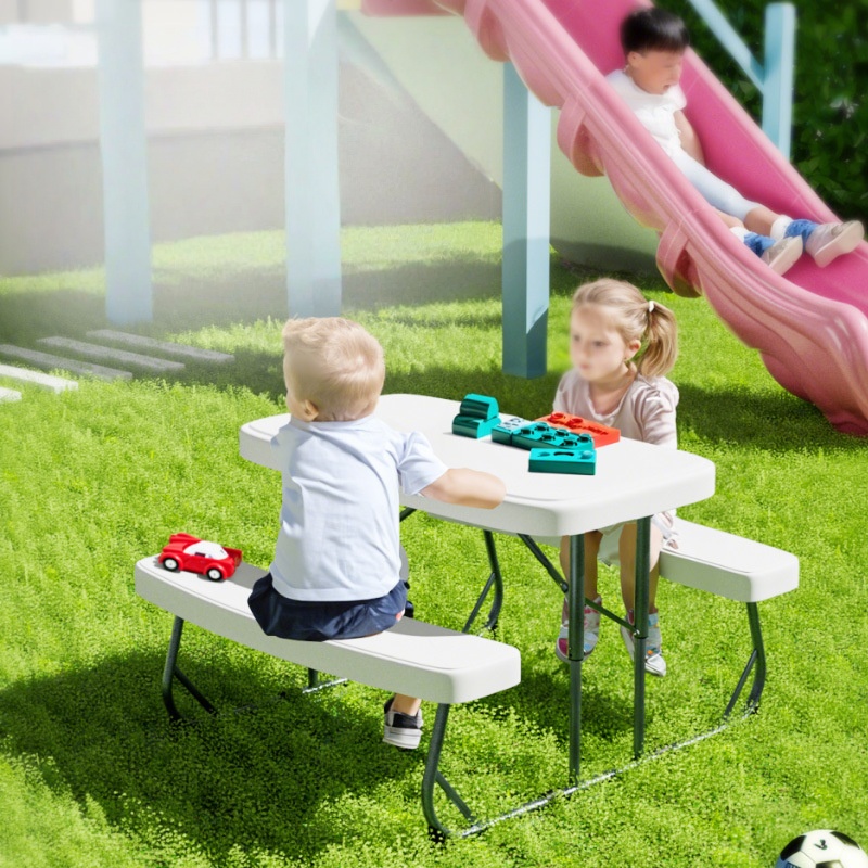 طاولة ومقعد بلاستيكي قابل للطي - مراجعة Kids Outdoor Folding Table وسعره