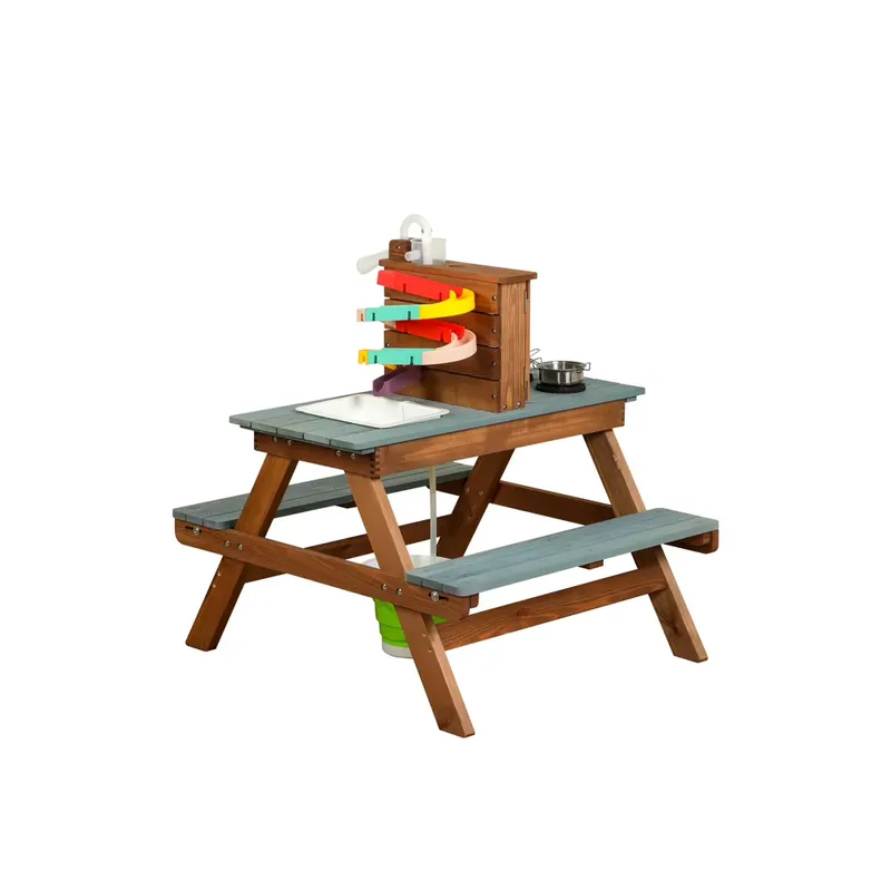 طاولة ألعاب خشبية خارجية من كو - مراجعة Kids Outdoor Folding Table وسعره