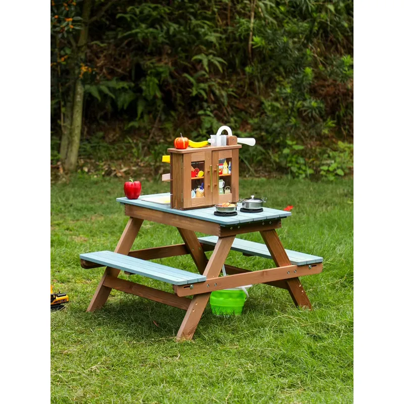 طاولة ألعاب خشبية خارجية من كو - مراجعة Kids Outdoor Folding Table وسعره
