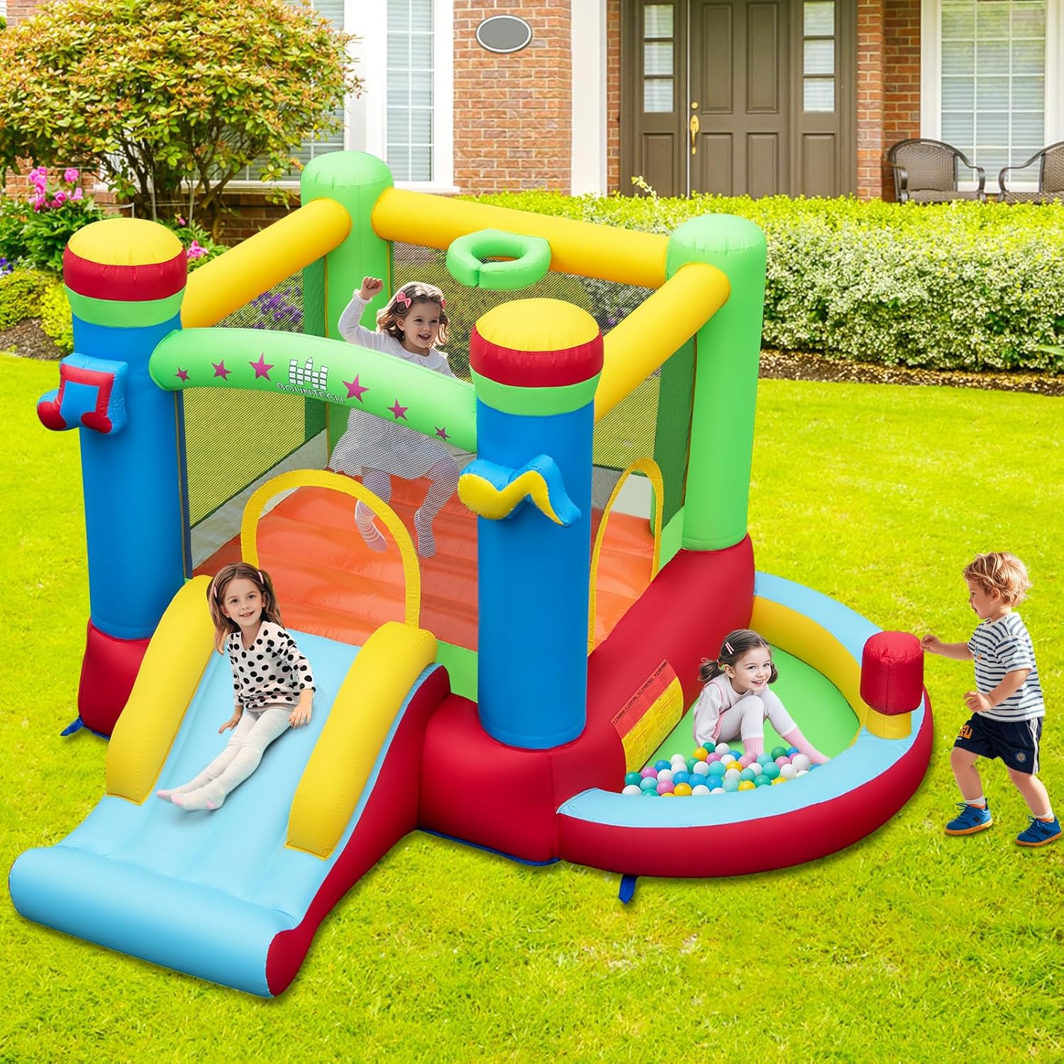 بيت قفز قابل للنفخ مع حوض كرات - مراجعة Kids Outdoor Ball وسعره