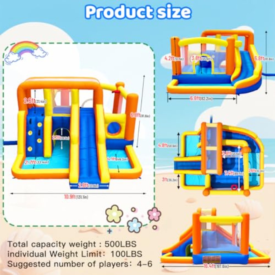 منزلق مائي خارجي مع منطقة لعب  - مراجعة Kids Outdoor Zone وسعره