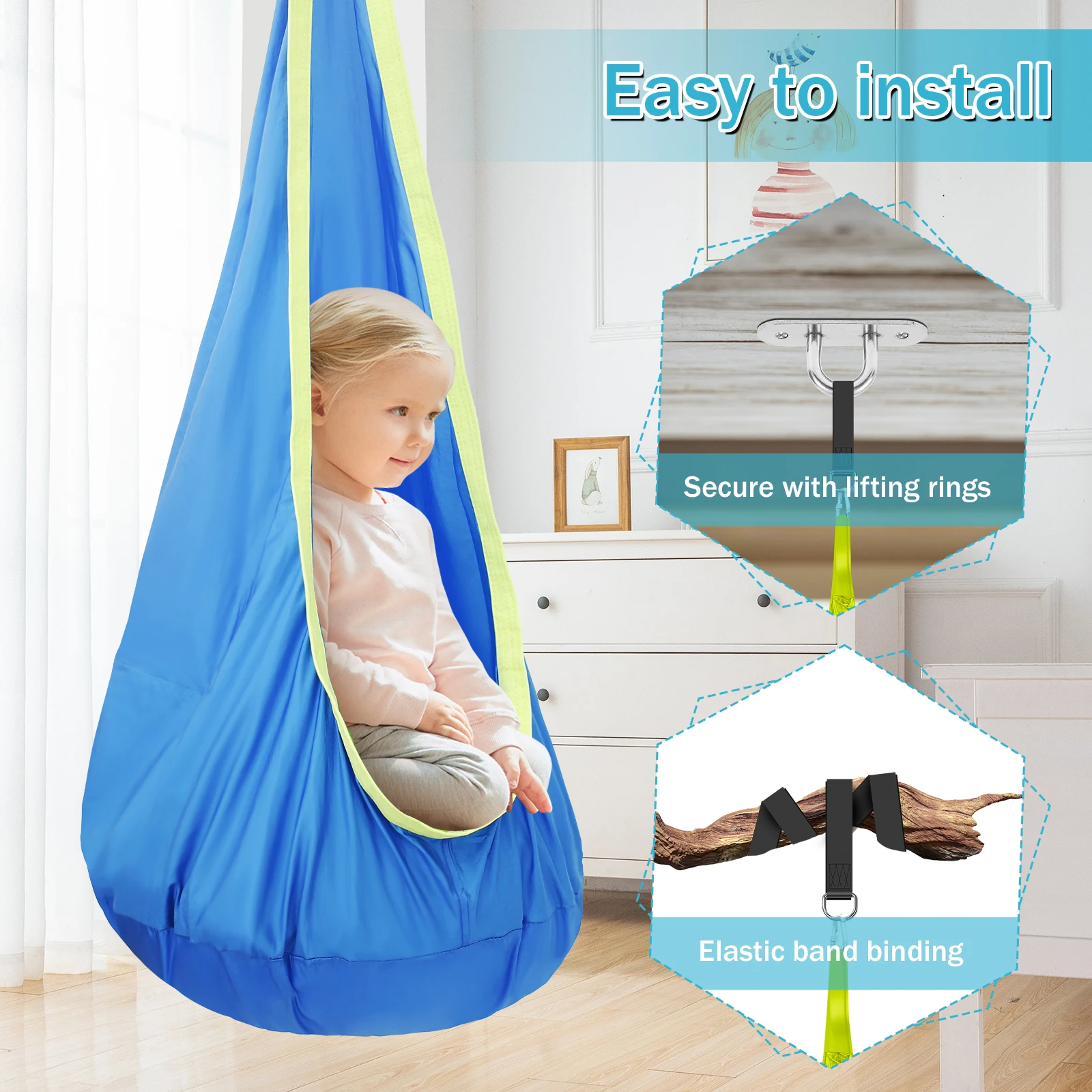 كرسي أرجوحة حسية للأطفال، مقعد - مراجعة Kids Outdoor Furniture وسعره