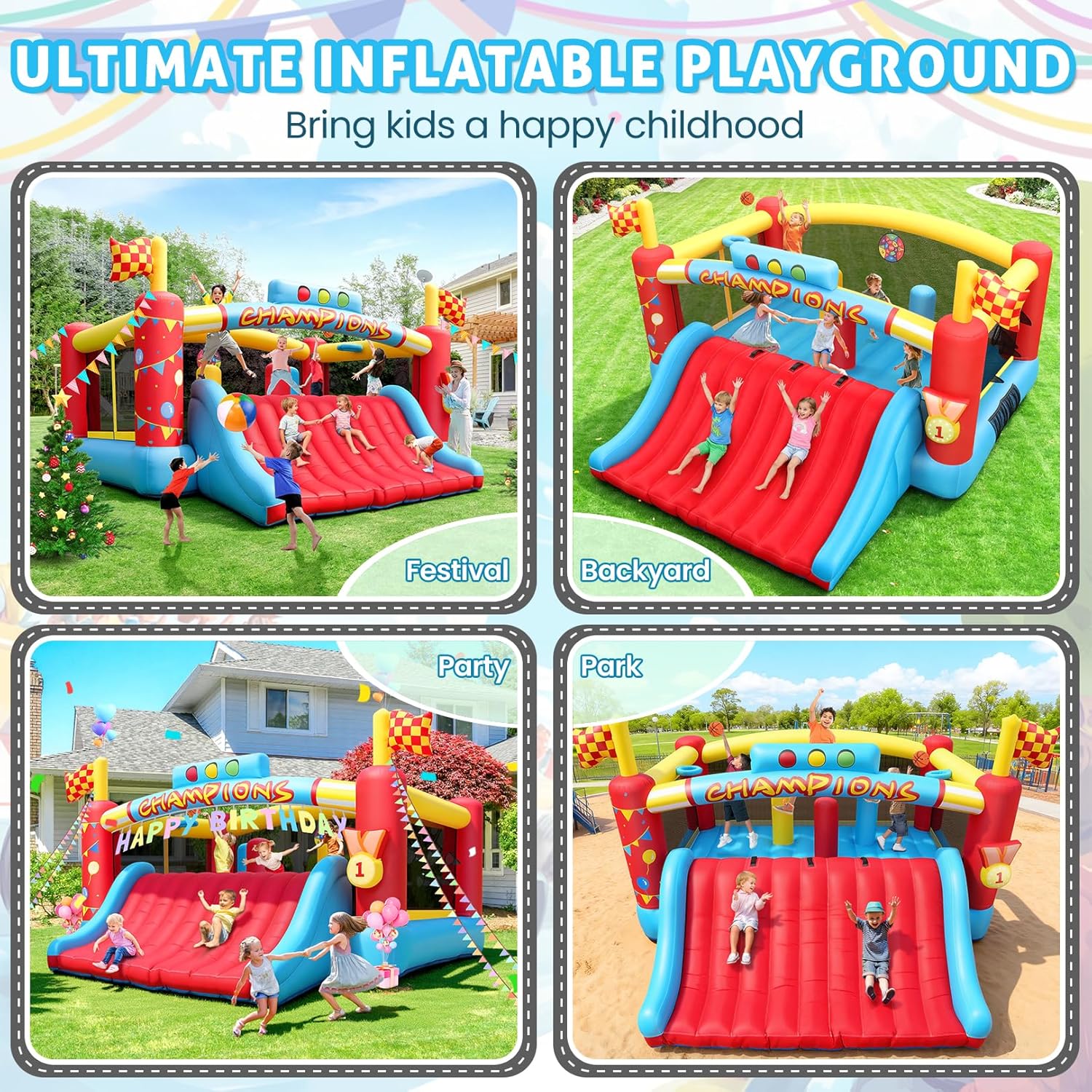 بيت قفز قابل للنفخ كبير للأطفا - مراجعة Outdoor Games For Kids وسعره