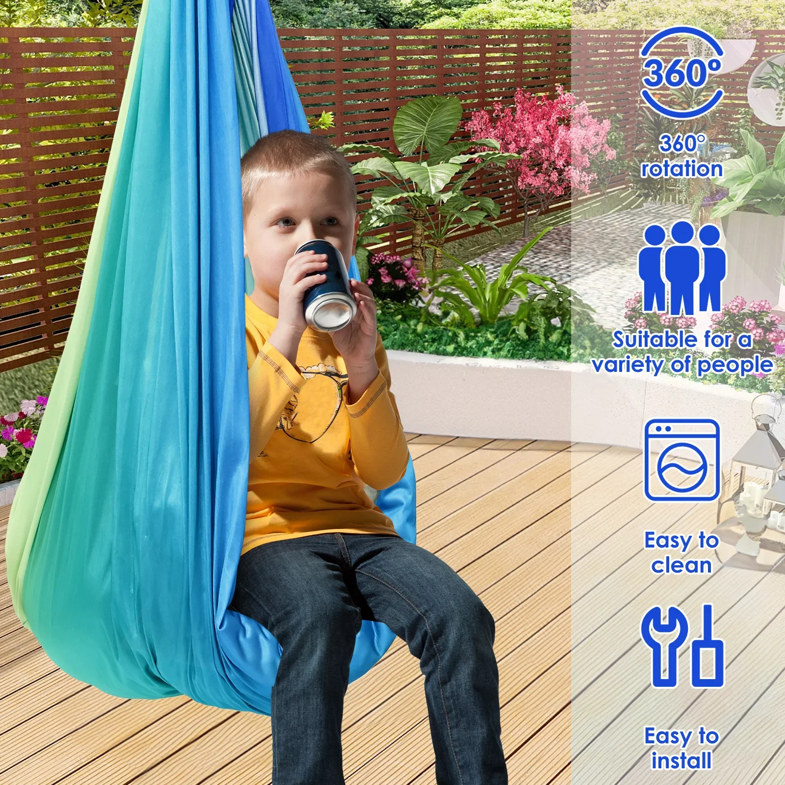 أرجوحة حسية مريحة للأطفال، أرج - مراجعة Kids Outdoor Furniture وسعره