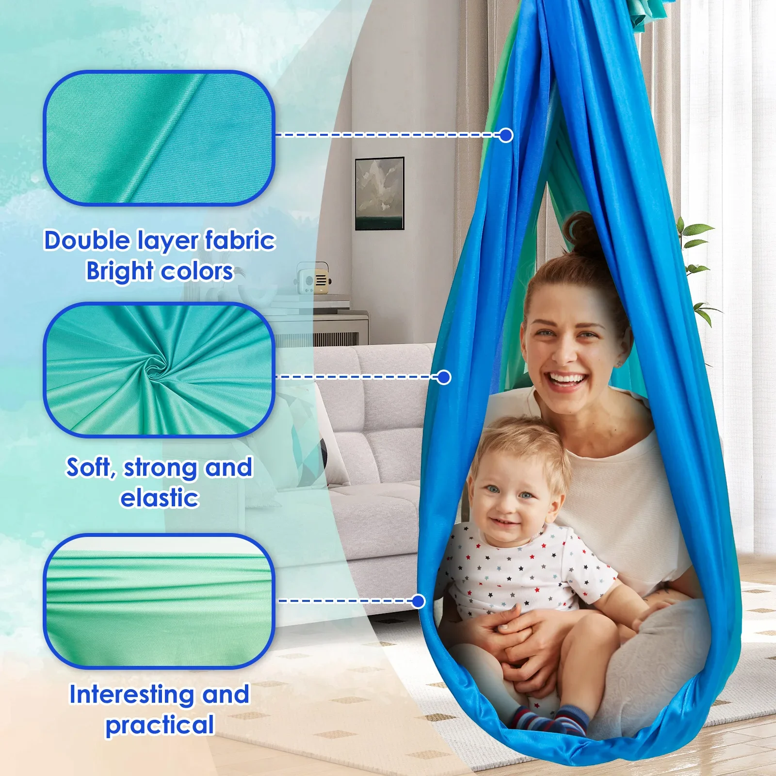 أرجوحة حسية مريحة للأطفال، أرج - مراجعة Kids Outdoor Furniture وسعره